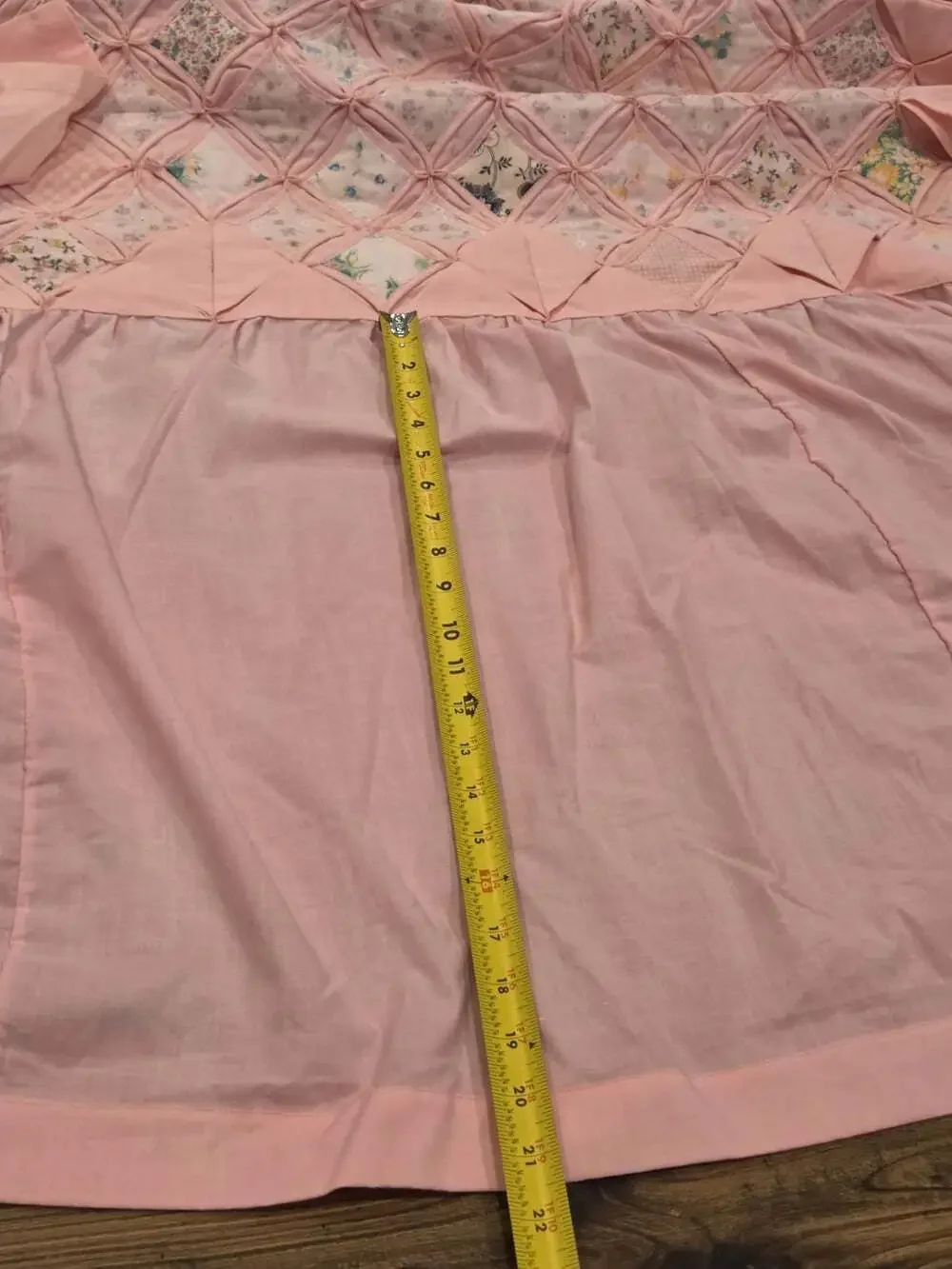 VTG Cannon Monticello Pink Quilted Twin Bedspread Cathedral Window Cottagecore